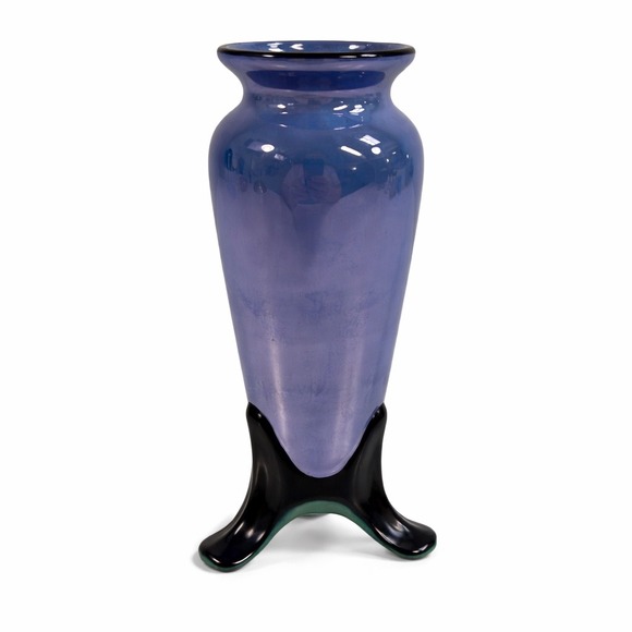 Noritake Other - Vintage Noritake Lavender Luster Porcelain Vase Black Tripod Base Hand Painted